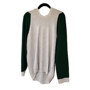 NEW Evolution by Cyrus Gray Green Colorblock Waffle Knit Hoodie XXL Baseball